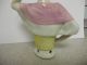 Antique German Pincushion Half Doll Fashion Lady Hand On Hat Yellow & Pink Pin Cushions photo 11