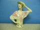 Antique German Pincushion Half Doll Fashion Lady Hand On Hat Yellow & Pink Pin Cushions photo 7
