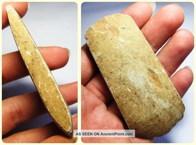 Neolithic Rare Laos 2 - Side Polished Ax Adze Archaic / Menhir Area Found [kx50 Neolithic & Paleolithic photo