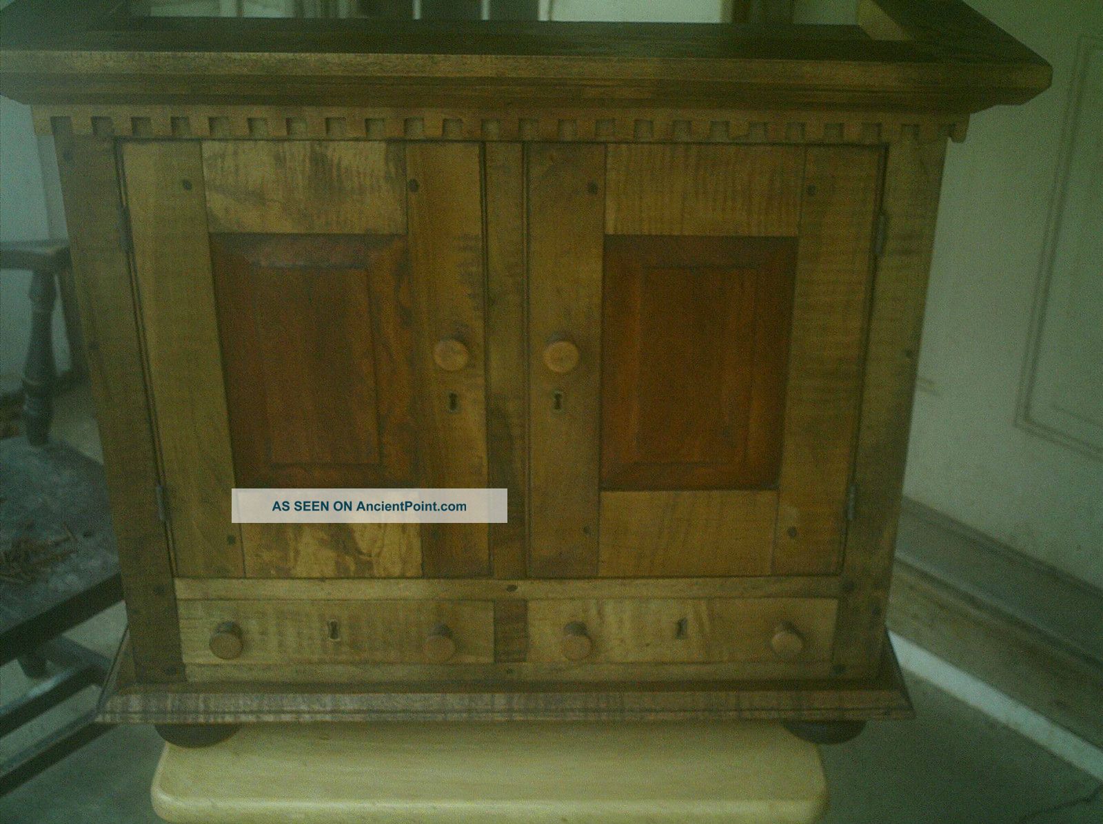 Tiger Maple / Cherry 18th Century Style Apothecary Cabinet Pre-1800 photo