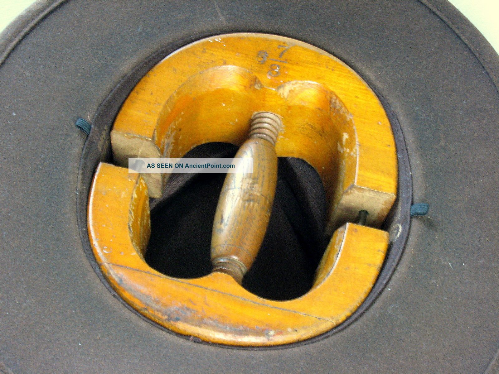Antique Victorian Wood Cowboy Hat Stretcher Form,  Adjustable,  Finish. Industrial Molds photo