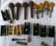 Huge Lot Old Violin Parts Bow Bridge Frog Bone Tuning Pegs Tailpiece Bow Signed String photo 3