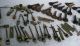 Huge Lot Old Violin Parts Bow Bridge Frog Bone Tuning Pegs Tailpiece Bow Signed String photo 5