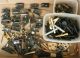 Huge Lot Old Violin Parts Bow Bridge Frog Bone Tuning Pegs Tailpiece Bow Signed String photo 8