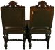 Set Of 6 Antique French Renaissance Dining Chairs,  Oak/leather,  1900s France 1900-1950 photo 2