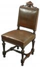 Set Of 6 Antique French Renaissance Dining Chairs,  Oak/leather,  1900s France 1900-1950 photo 5