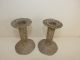 Antique Chinese Export Silver Rare Open Work Candlesticks Chinese Characters Plates photo 3