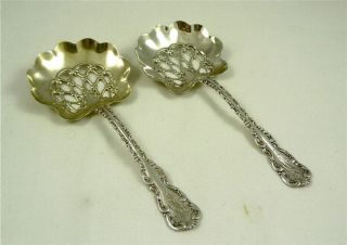2 Matched Antique Whiting Sterling Silver Bonbon Spoons photo
