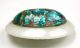 Deluxe Antique Leo Popper Glass Button Aqua & Pink Oval On Faceted Back Buttons photo 1