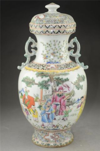 A++chinese Type Restoring Ancient Ways People Hand Painting Porcelain Vase/nr photo