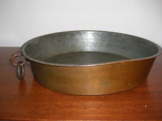 Primitive 19th Century Hand Hammered Copper Pan photo
