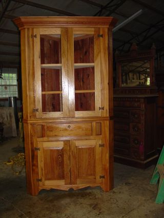Custom Built Cypress Corner Cabinet photo