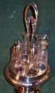 Gorgeous,  Victorian Rotating Condiment Tray With Wheel Cut Glass Conta Other photo 1