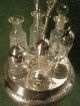 Gorgeous,  Victorian Rotating Condiment Tray With Wheel Cut Glass Conta Other photo 6