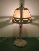 Art Nouveau Boudouir Lamp Bent Panel Glass Shade Signed M L Co Art Nouveau photo 2