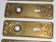 5 Vintage Brass Plated Door Back Plates (all Match) Door Knobs & Handles photo 3