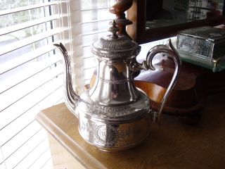 Vintage 190 ' S Silver Plated Floral Leaf Engraved Electro Plate Teapot photo