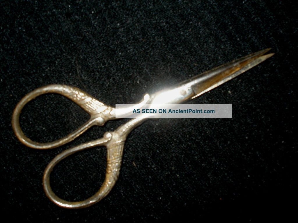 Vintage Ornate Germany Steel Scissors 3.  75 
