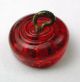 Antique Charmstring Glass Button Cranberry Color Candy Mold Swirl Back Buttons photo 2