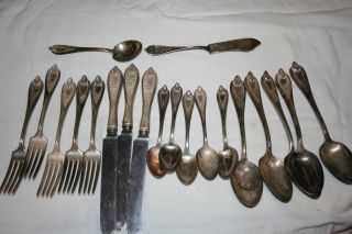 1847 Rogers Brothers Silverware Old Colony Pattern 21 Pcs. photo