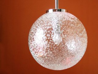 60s 70s Crystal Glass Bubble Lamp Chrome Mid Century Eames - Panton - Era photo