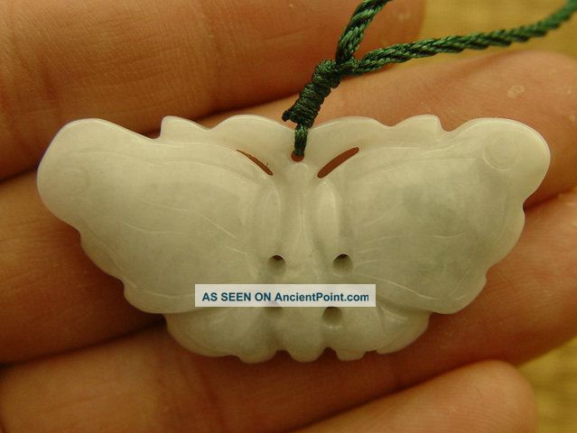 100% Natural A Jade Jadeite Pendant Green Butterfly 170561 Necklaces & Pendants photo
