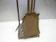 Antique Old Metal Iron Brass Colored Art Deco Fireplace Tools Shovel Brush Poker Hearth Ware photo 4