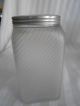 Antique Canister Set Cabinet Frosted Glass Jar Storage Flour,  Sugar,  Tea,  S&p Jars photo 5