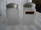 Antique Canister Set Cabinet Frosted Glass Jar Storage Flour,  Sugar,  Tea,  S&p Jars photo 8