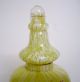 Antique Yellow & White Lidded Spangle Glass Urn Atop A Pedestal Base Other photo 1