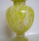Antique Yellow & White Lidded Spangle Glass Urn Atop A Pedestal Base Other photo 2