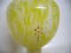 Antique Yellow & White Lidded Spangle Glass Urn Atop A Pedestal Base Other photo 3