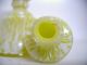 Antique Yellow & White Lidded Spangle Glass Urn Atop A Pedestal Base Other photo 7