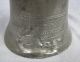 Large 1785 Lidded Pewter Tankard Decorated With Repairs Metalware photo 9