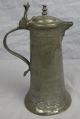 Large 1785 Lidded Pewter Tankard Decorated With Repairs Metalware photo 4