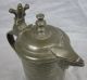 Large 1785 Lidded Pewter Tankard Decorated With Repairs Metalware photo 6