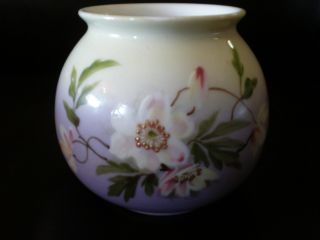 Antique Carlsbad Austrian Bulb Vase With Floral Blossom Decoration photo