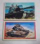 1970s Antique Japanese Menko Cards　tank Of The U.  S.  Army 2pcs Other photo 1
