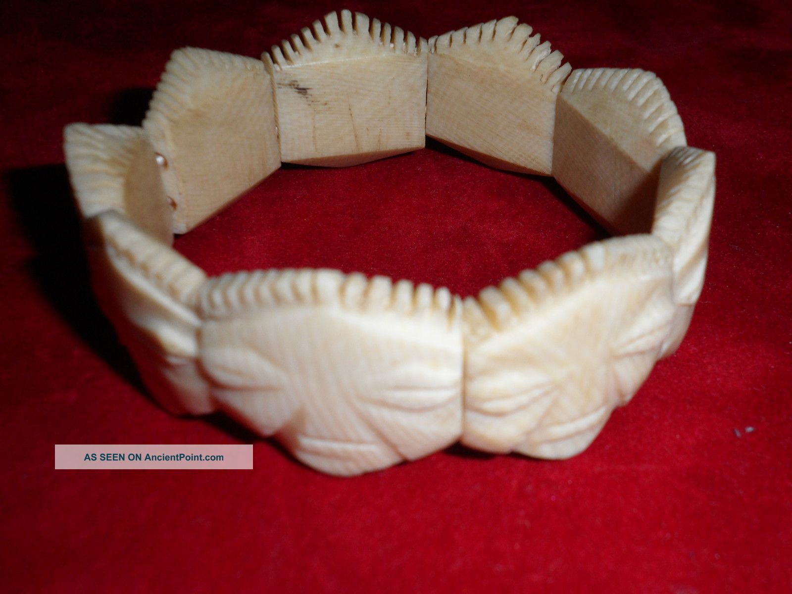 Old Hand Ox Bone Carved Chinese Smooth Bangle Bracelet Excellent Bracelets photo