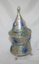 Islamic Antique Box Canister Silver Plated Tea Caddy Iran Persia Circa 1930s Middle East photo 3