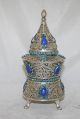Islamic Antique Box Canister Silver Plated Tea Caddy Iran Persia Circa 1930s Middle East photo 5