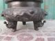 Heavy 7kj Shining 3 - Leg Incense Burner Carved Exquistie Bronze Old Chinese Anci Incense Burners photo 3