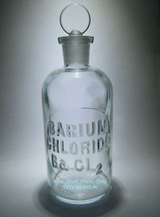 ☼→ Barium Chloride - Apothecary / Laboratory Bottle With Stopper - Large Size photo