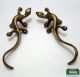 Set Of Pair 2 Pcs New Brass Antique Solid Lizard / Gecko Cabinet Brass Knob Door Knobs & Handles photo 1