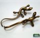 Set Of Pair 2 Pcs New Brass Antique Solid Lizard / Gecko Cabinet Brass Knob Door Knobs & Handles photo 3
