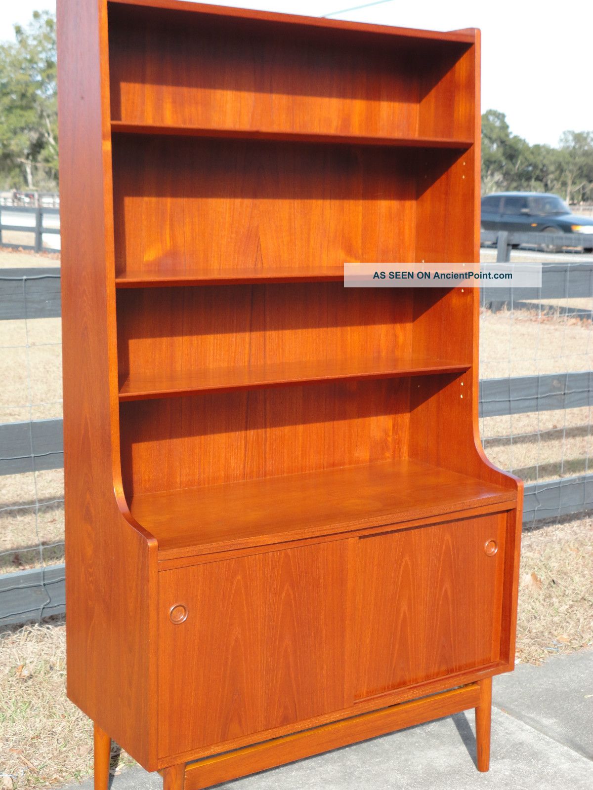 Mid Century Modern Danish Teak Bookshelf Sideboard Teak Shelving Wall Unit Mid-Century Modernism photo
