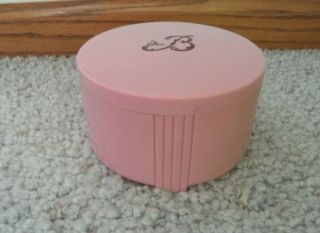 2 Vtg.  Containers Art Deco Du Barry Pink Plastic Bath Salt&white Linen Body Creme photo