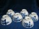 6 Korean Royal Seoul Rice/soup Bowls Blue & White Bowls photo 2