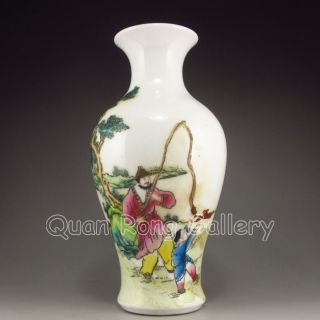 Hand - Painted Chinese Famille Rose Porcelain Pot W Ju Ren Tang Mark Nr photo