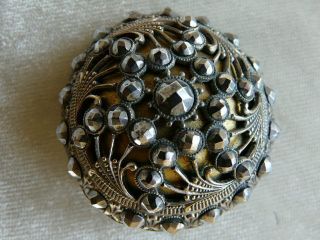 Antique Victorian Fashion Button Pierced Overlay Wiith Facetted Steels photo